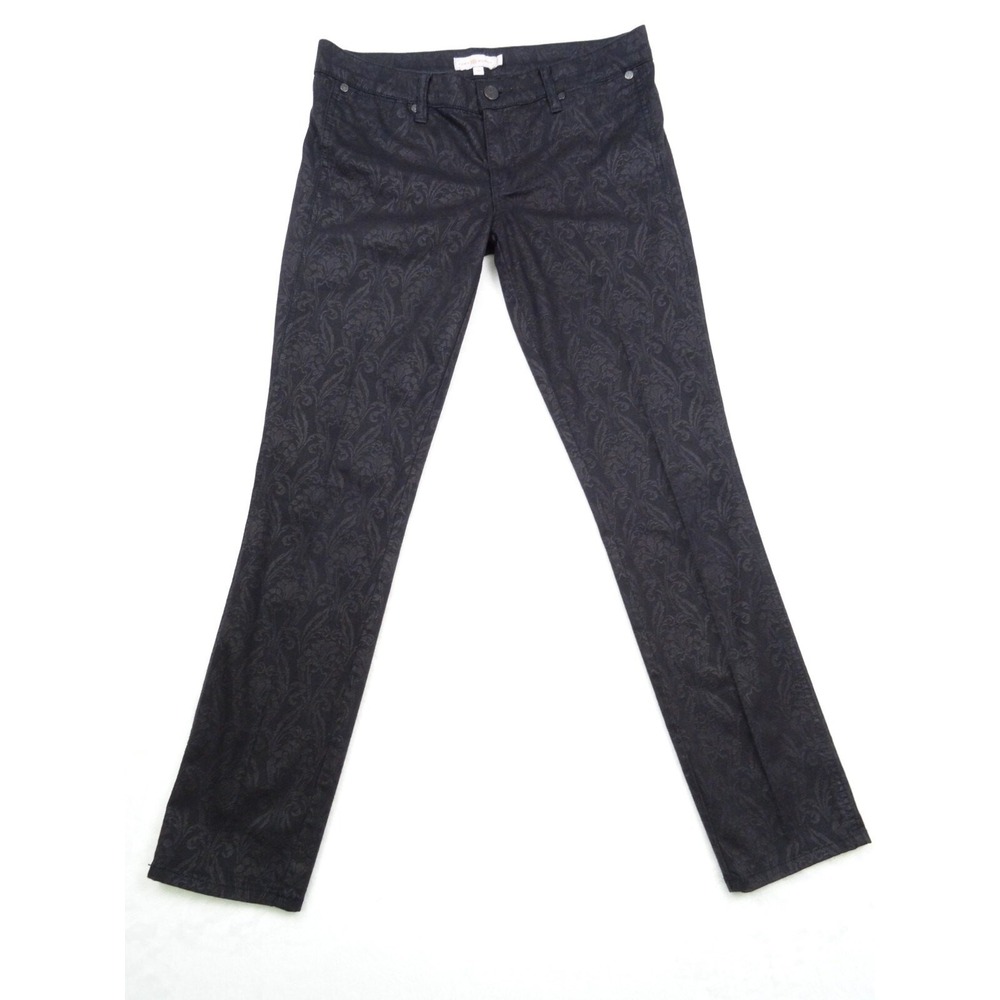 Tory Burch Pants Womens Size 28 Black Honour Floral Lattice Low Rise Stretch